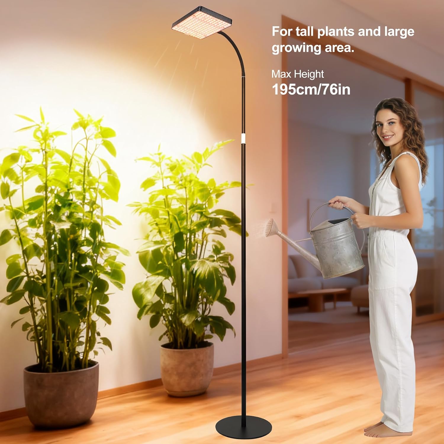 Detalle 2 de FECiDA Zinqolay 76-Inch Floor Grow Light with Adjustable Height and Timer