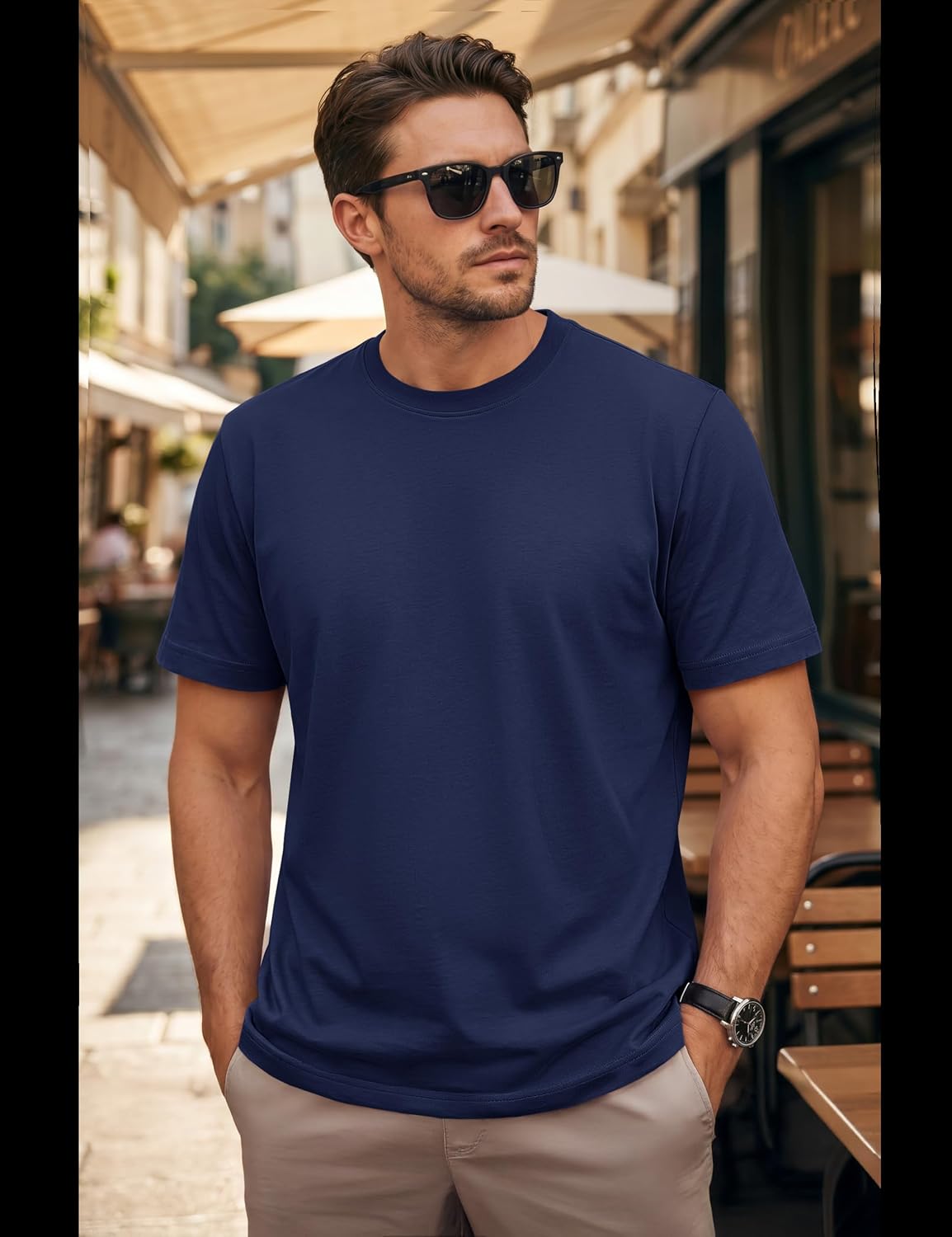 Thumbnail 3 de Cavva Men's Short Sleeve Cotton T-Shirt – Breathable, Everyday Classic