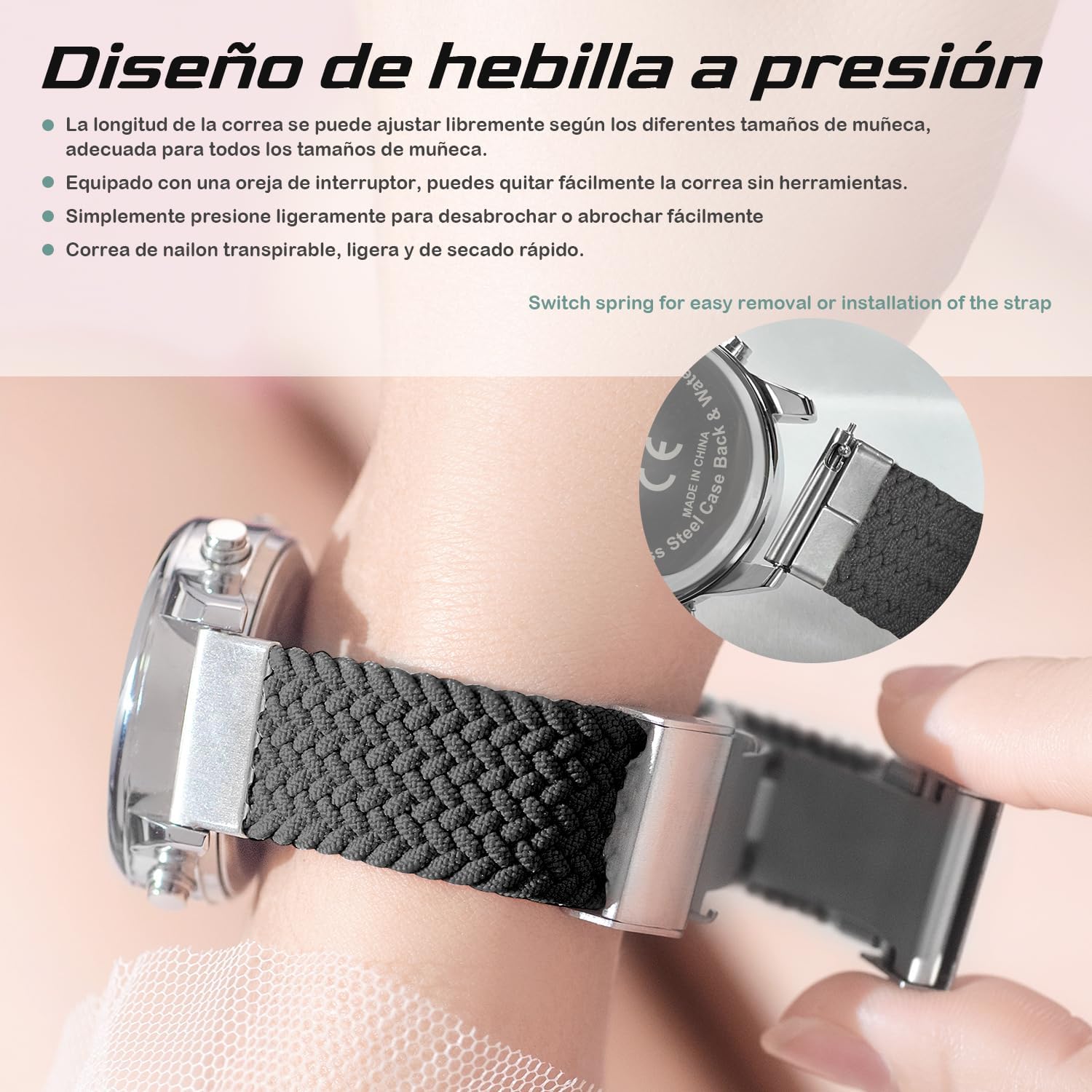 Detalle 2 de Reloj podómetro Hearkent para Mujer 2401 (Verde): pasos, calorías y distancia sin carga ni app