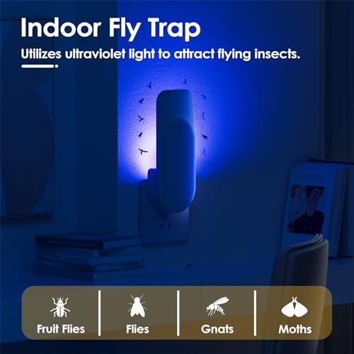 Detalle de TIENBE Flying Insect Trap 2-in-1 Indoor Plug-in: Fruit Fly, Mosquito, and Night Light