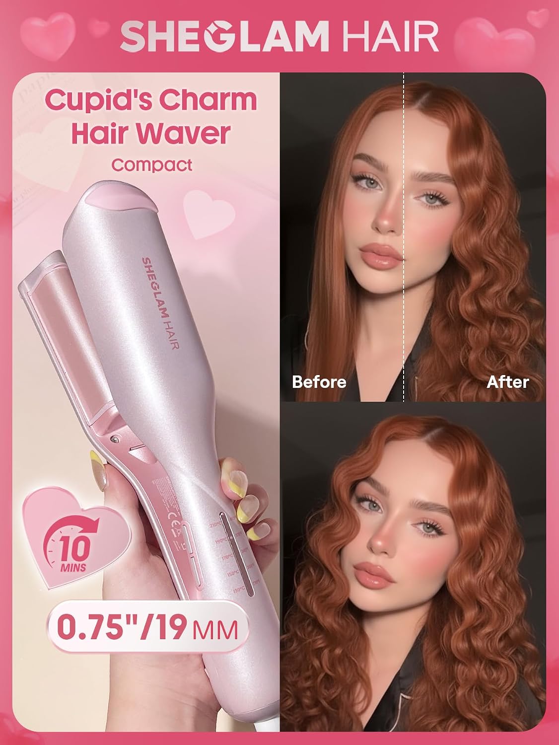 Detalle de SHEGLAM Cupid's Beach Wave Iron 19mm