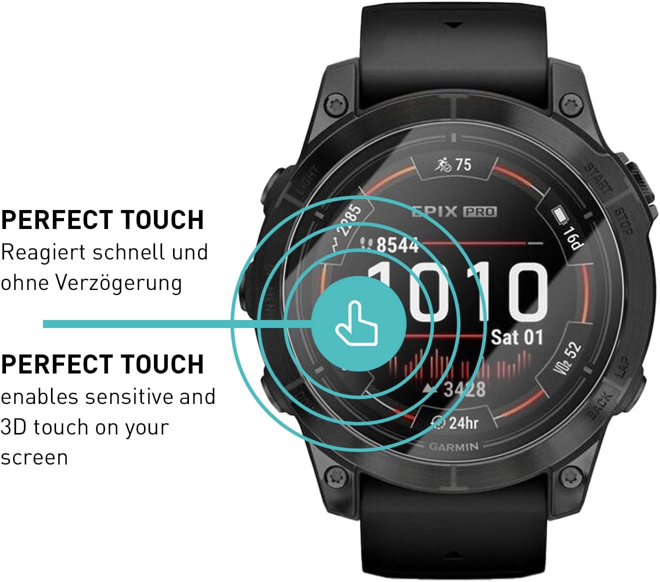 Thumbnail 3 de smartect Glass Screen Protector (3 Pack, Ultra-Clear) for Garmin Epix Pro (Gen 2) 47mm