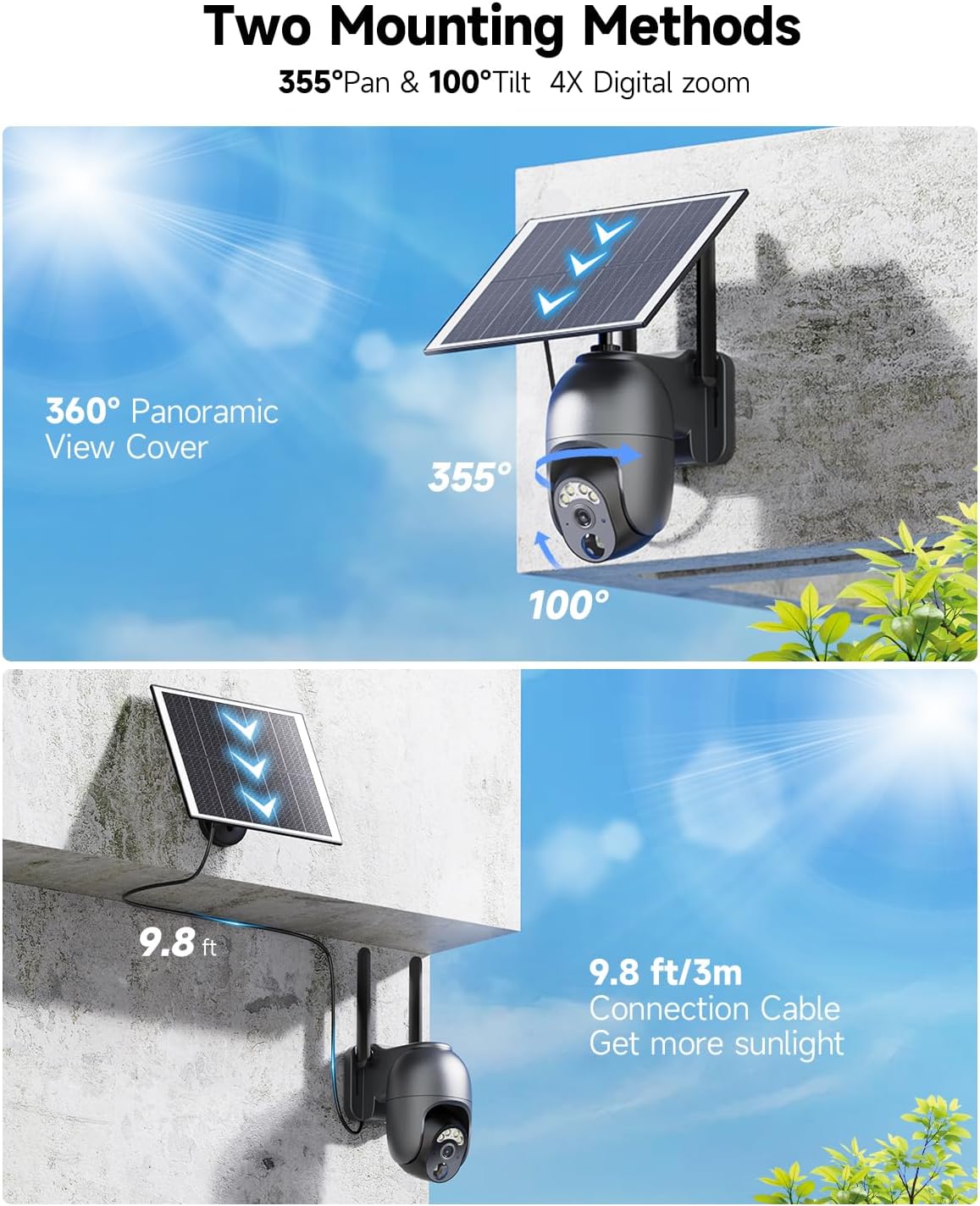 Thumbnail 2 de NUASI 4G LTE Outdoor Security Camera (2 Pack) – 2K Colour Night Vision, Solar, 360° PTZ