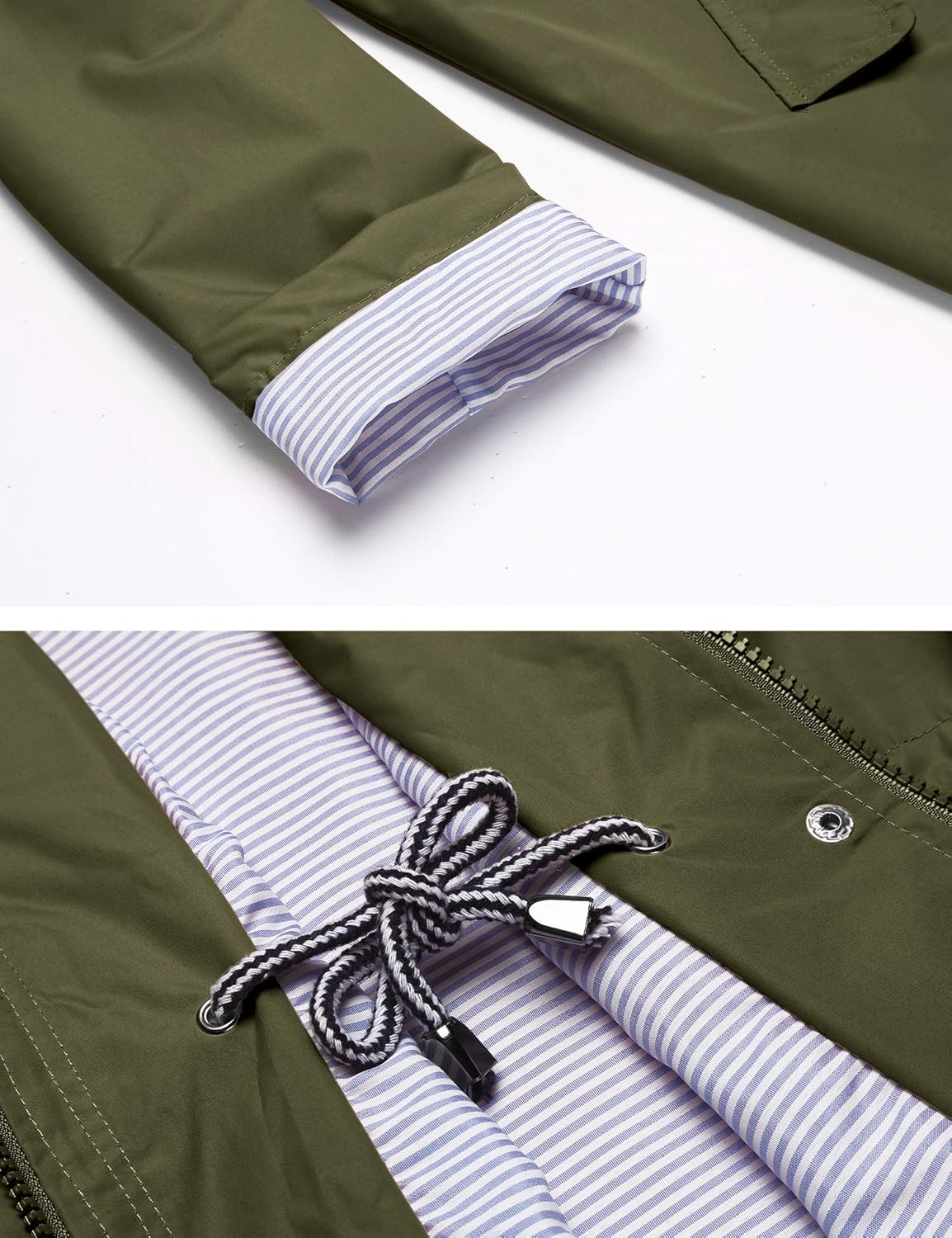 Detalle de LOMON Raincoat Women Waterproof Long Hooded Trench Coat