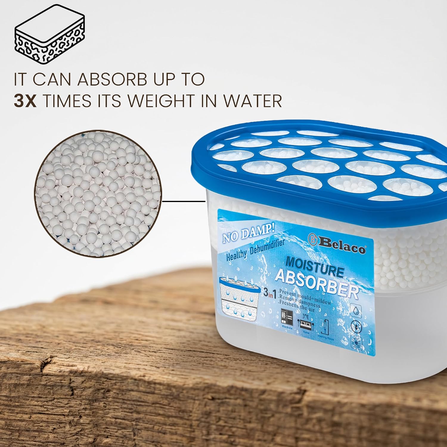 Detalle 2 de Belaco Dehumidifier Pack: Prevent Mould & Mildew, Eliminating Musty Odor