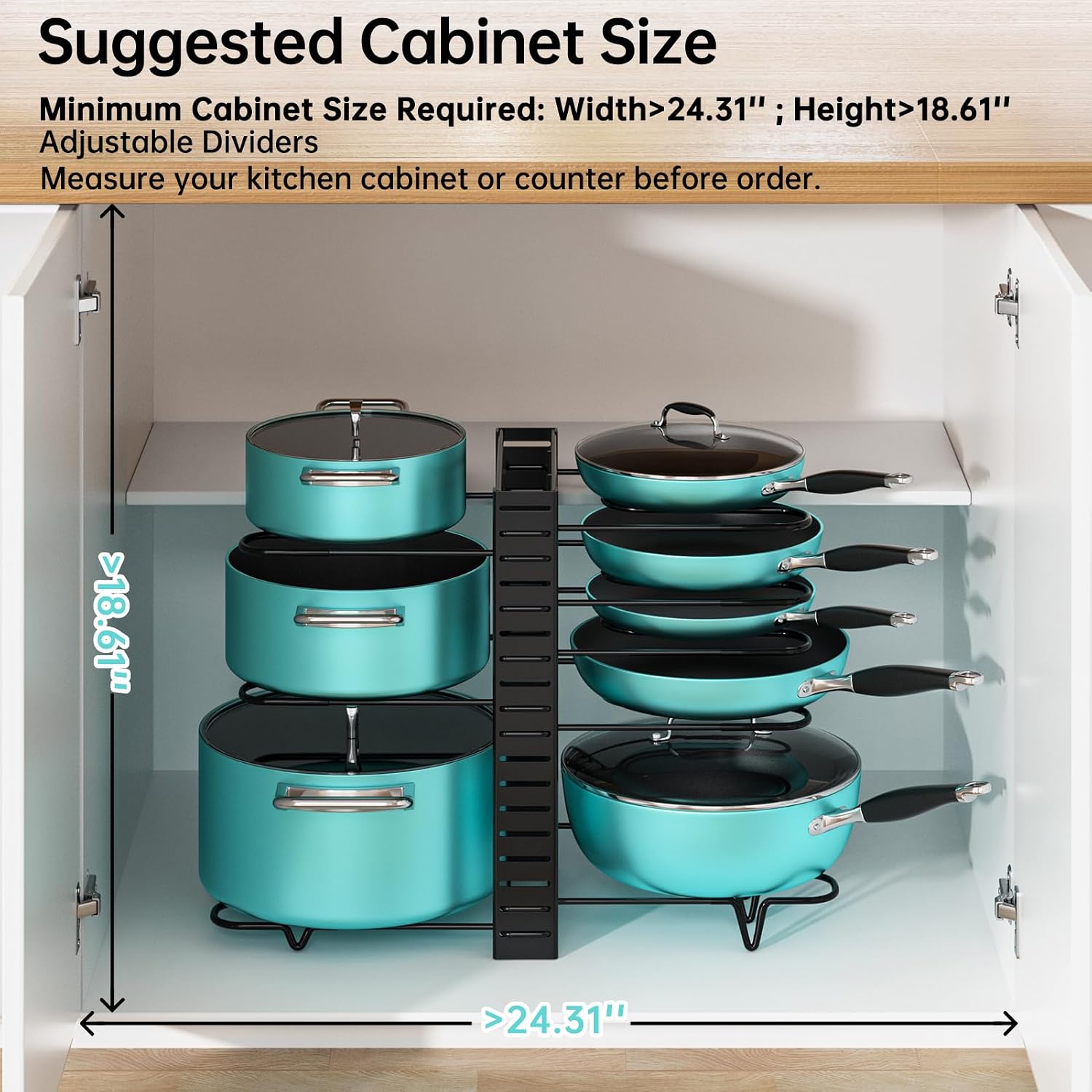 Detalle 2 de MUDEELA Pot and Pan Organizer, 8-Tier