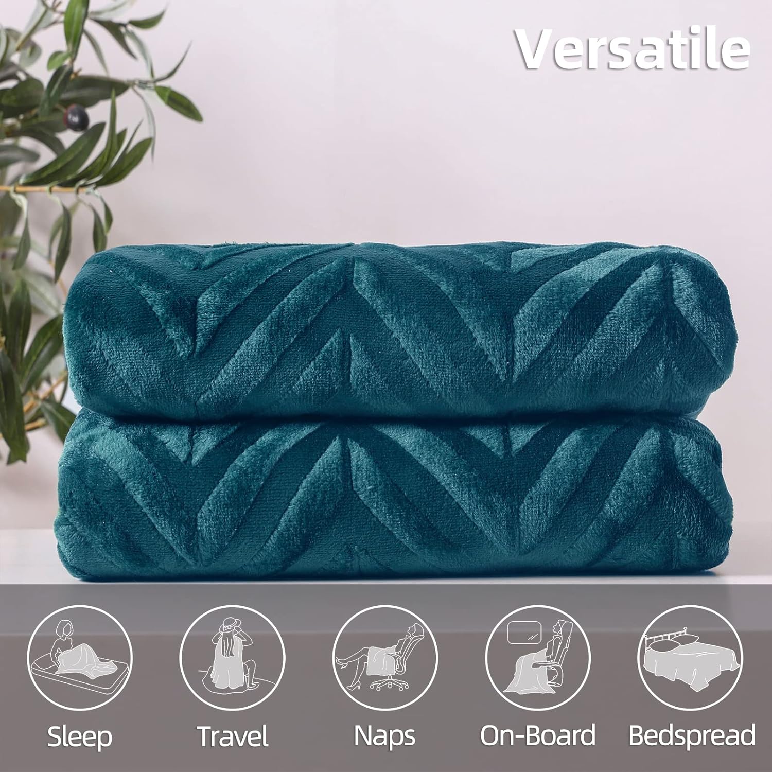 Thumbnail 5 de Whale Flotilla Flannel Fleece Twin Blanket 60x80
