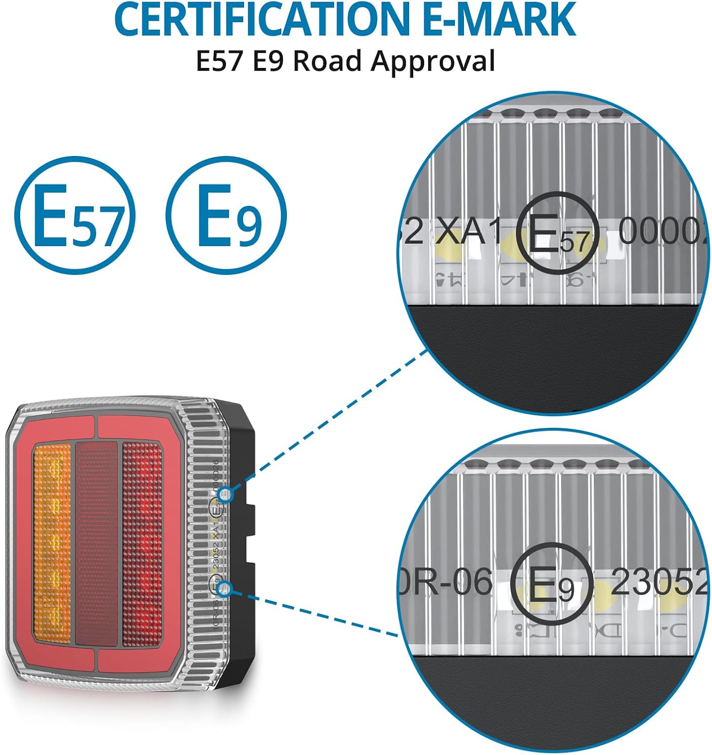 Detalle de AUTOUTLET 7-Pin LED Trailer Tail Light Set: E-mark Certified, IP65, 12-30V