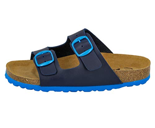 Detalle 2 de Lico BIOLINE KIDS Pantoletten, Marine/Blau, 34 EU – Bequeme Sandalen mit verstellbaren Schnallen