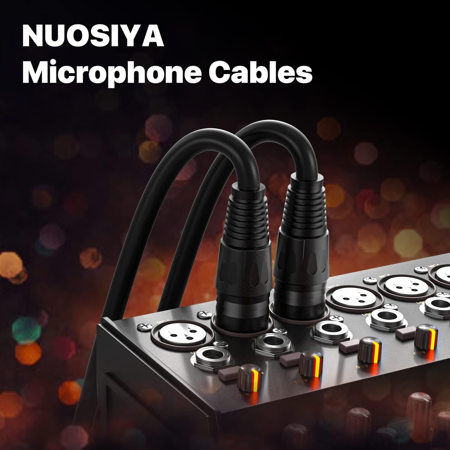 Detalle de NUOSIYA 3 Ft XLR Cable 6-Pack, Balanced 3-Pin Male-to-Female