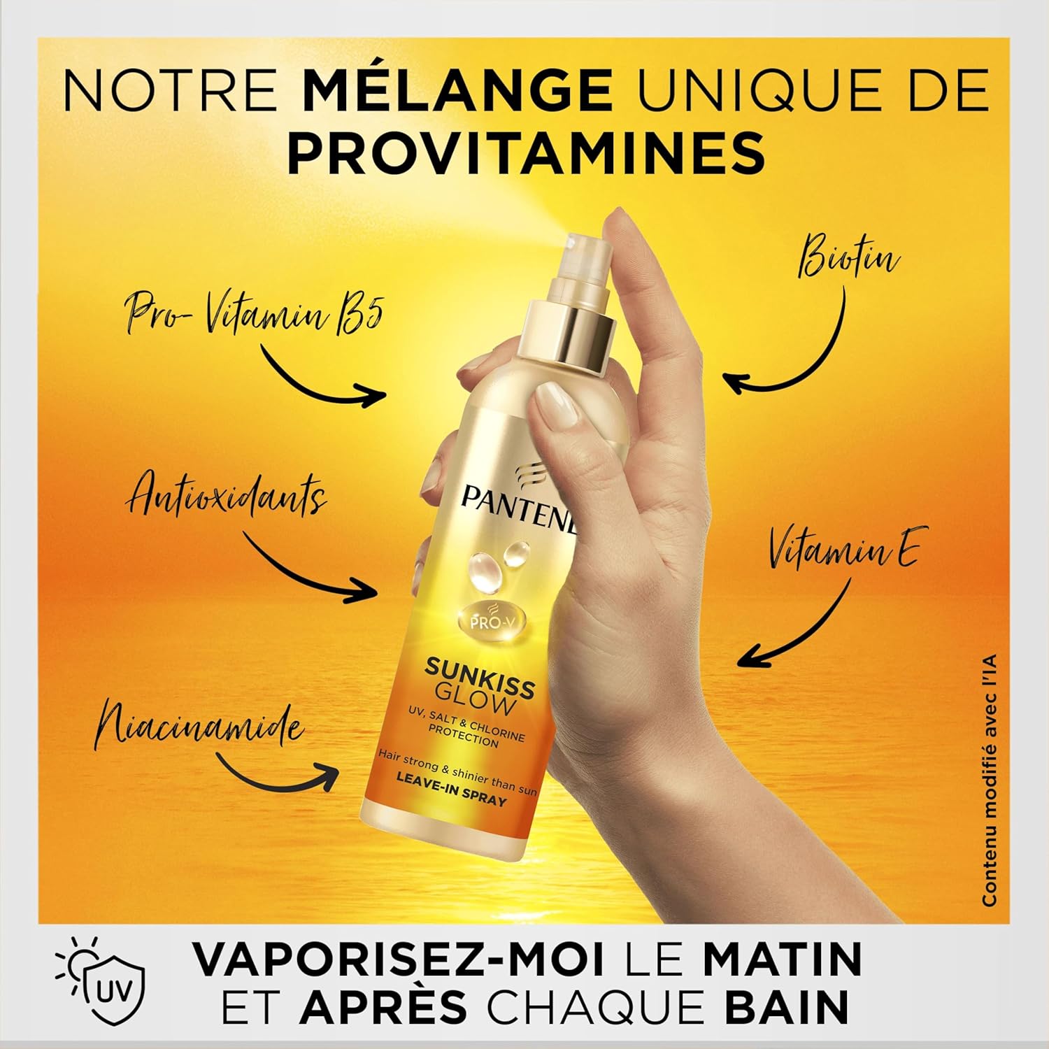 Thumbnail 2 de Spray sans rinçage Pantene Pro-V Sunkiss Glow 200 ml : protection solaire et hydratation légère