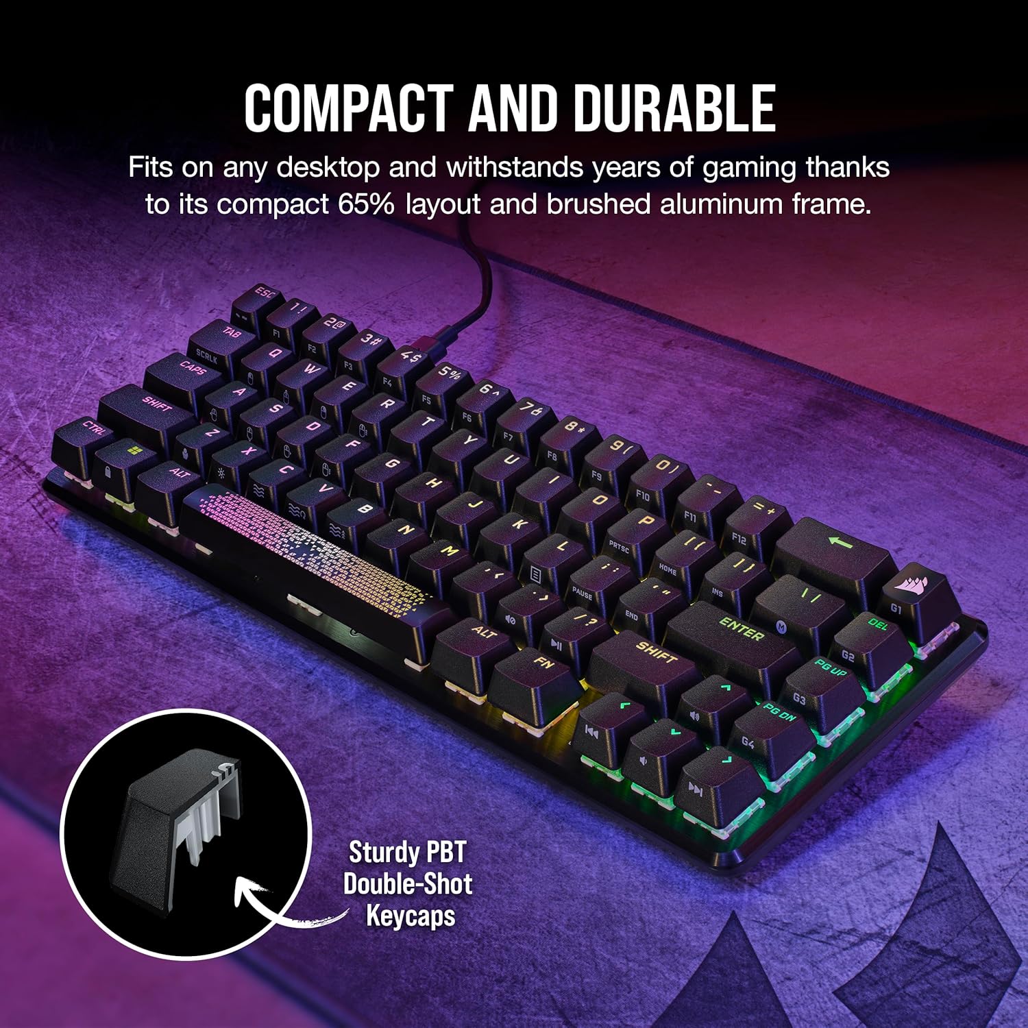 Thumbnail 2 de Corsair K65 PRO MINI RGB 65% Optical-Mechanical Keyboard (UK Layout)