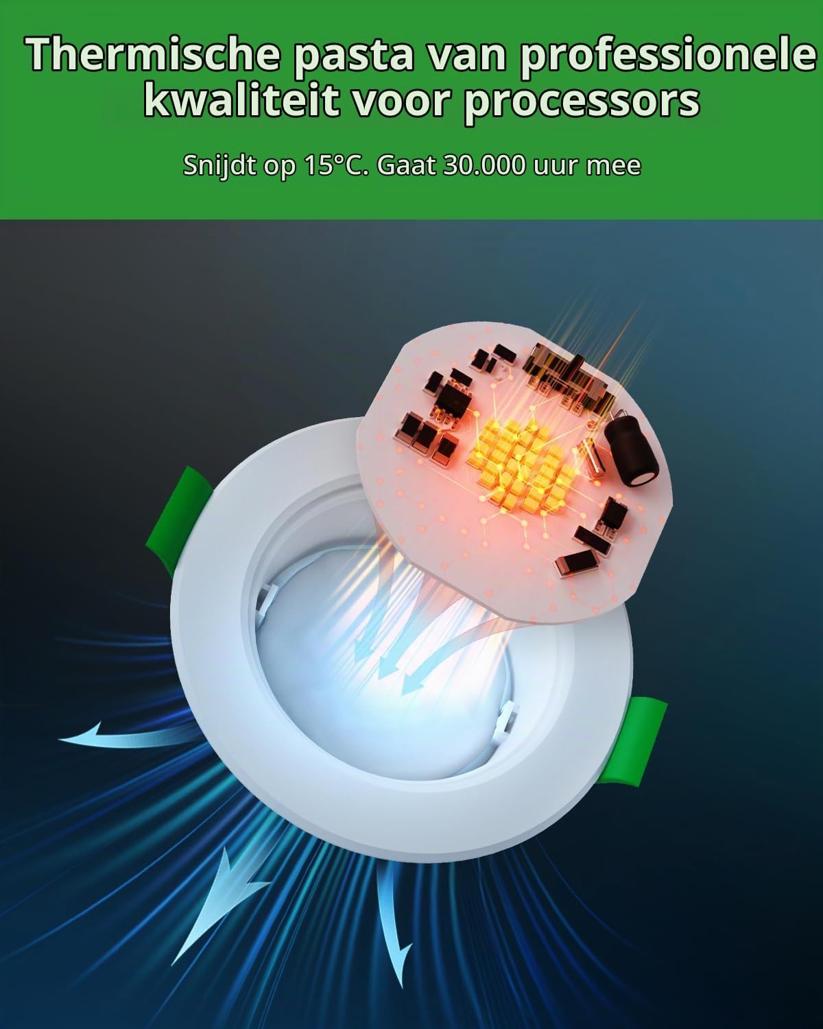 Detalle 2 de HOMEOW XY-RCL5D3CCT LED-inbouwspots, IP44, 5 W, 3 kleurtemperaturen