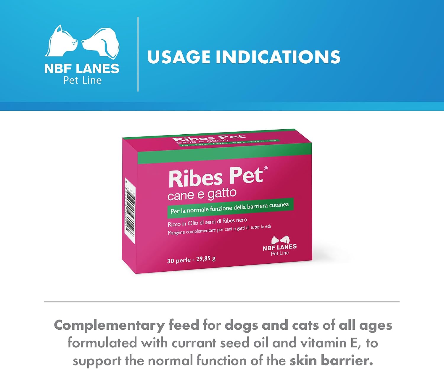 Detalle de NBF Lanes Ribes pour Animaux de Compagnie — 30 perles attrayantes pour la fonction normale de la barrière cutanée