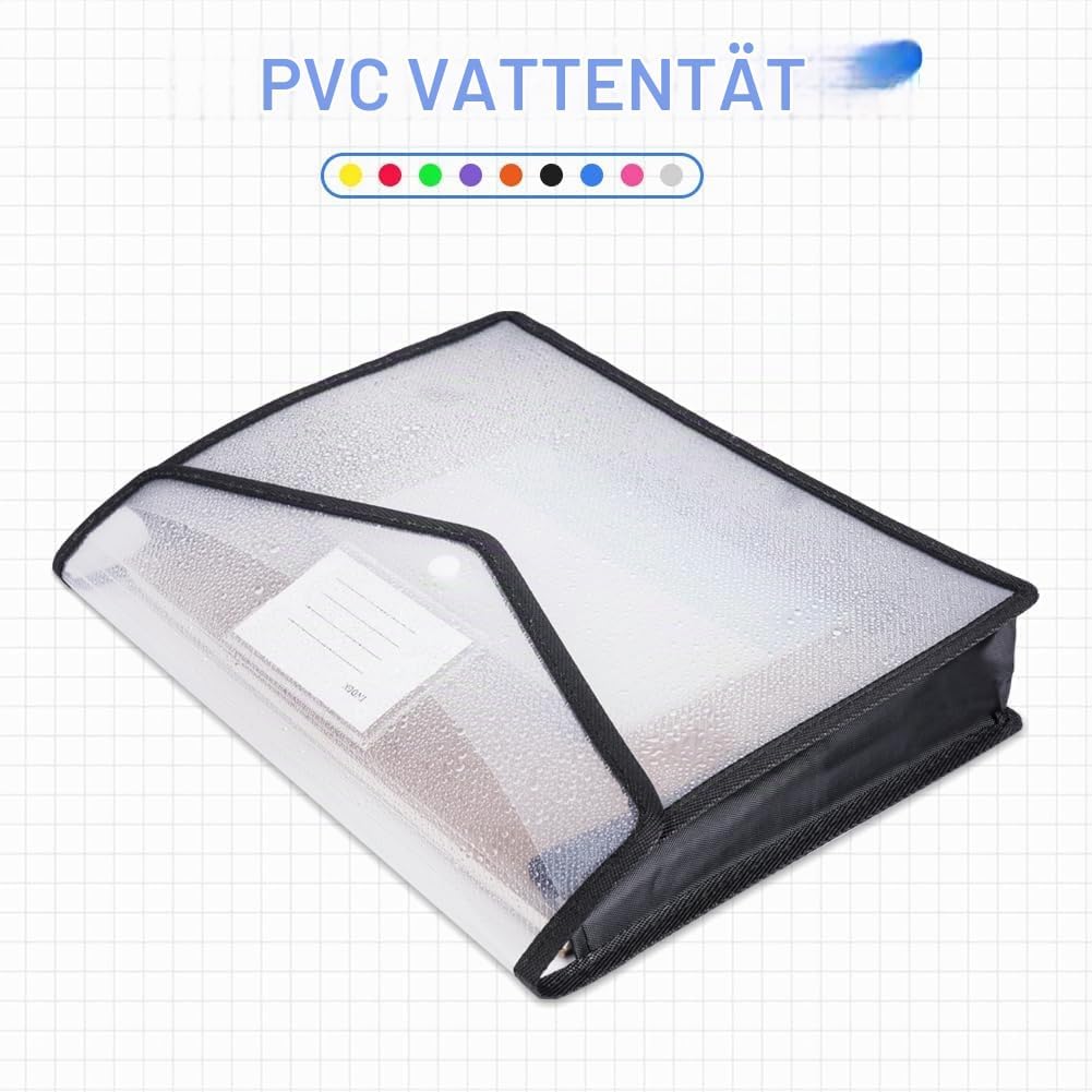 Detalle de Vicloon 5-A5-A-horizontaal A5-dokumentfodral, 5-pack med tryckknapp