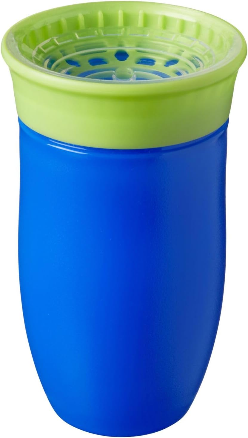 Thumbnail 1 de Nuby All Around Water Bottle - No Spill Sippy Cup (300ml/10oz) | Pack of 2 in Blue/Orange