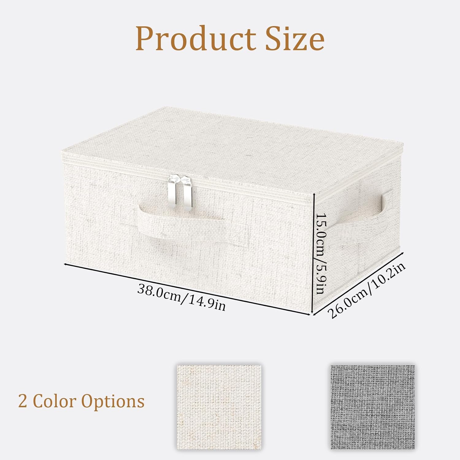 Thumbnail 6 de ENUMAIL tvättbar tygförvaringslåda, 38 × 26 × 15 cm, beige, 2-pack
