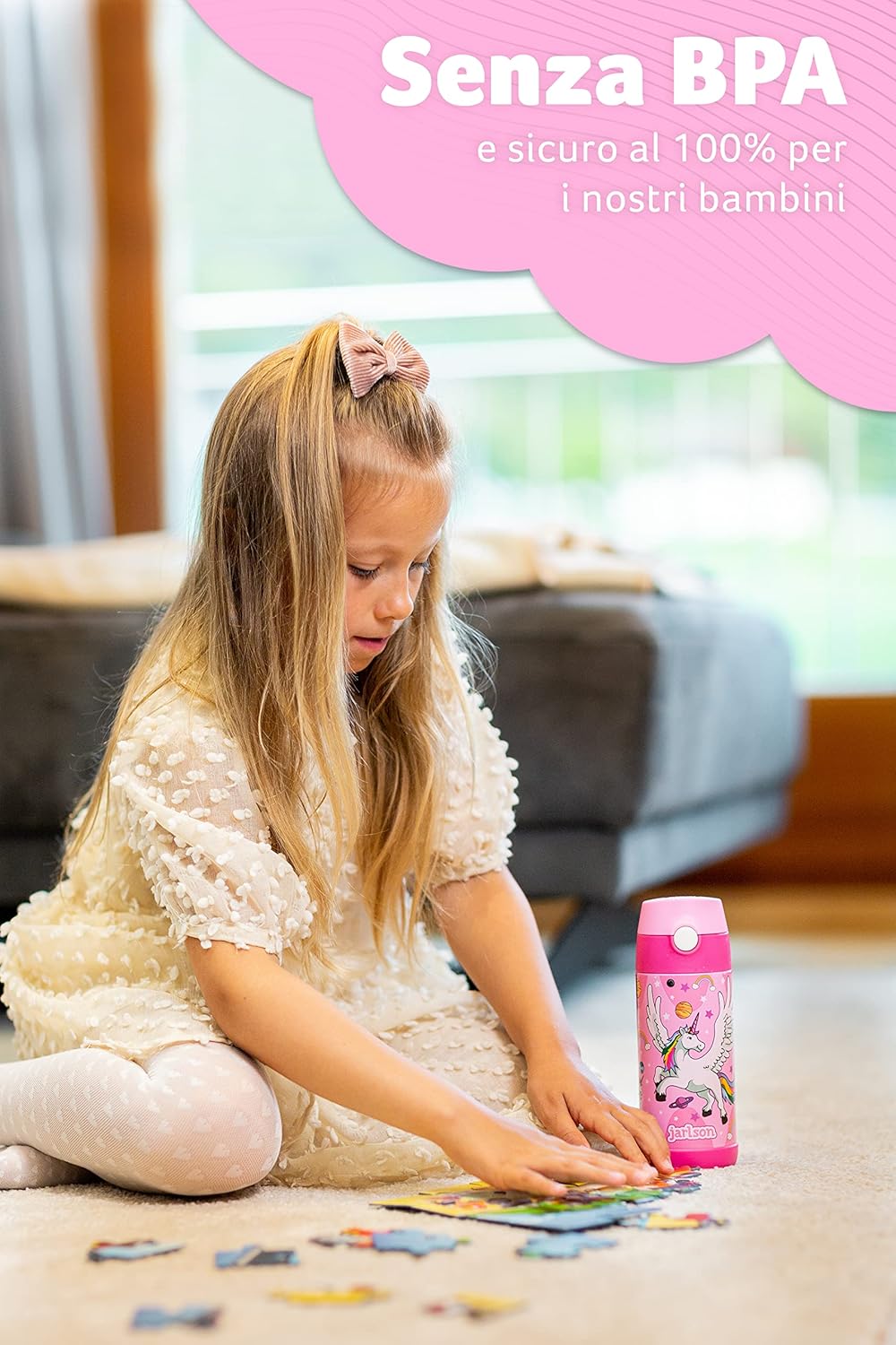 Thumbnail 2 de Jarlson Borraccia Termica Bambini 350ml CHARLI con Cannuccia – Inox 304, BPA free, Unicorno