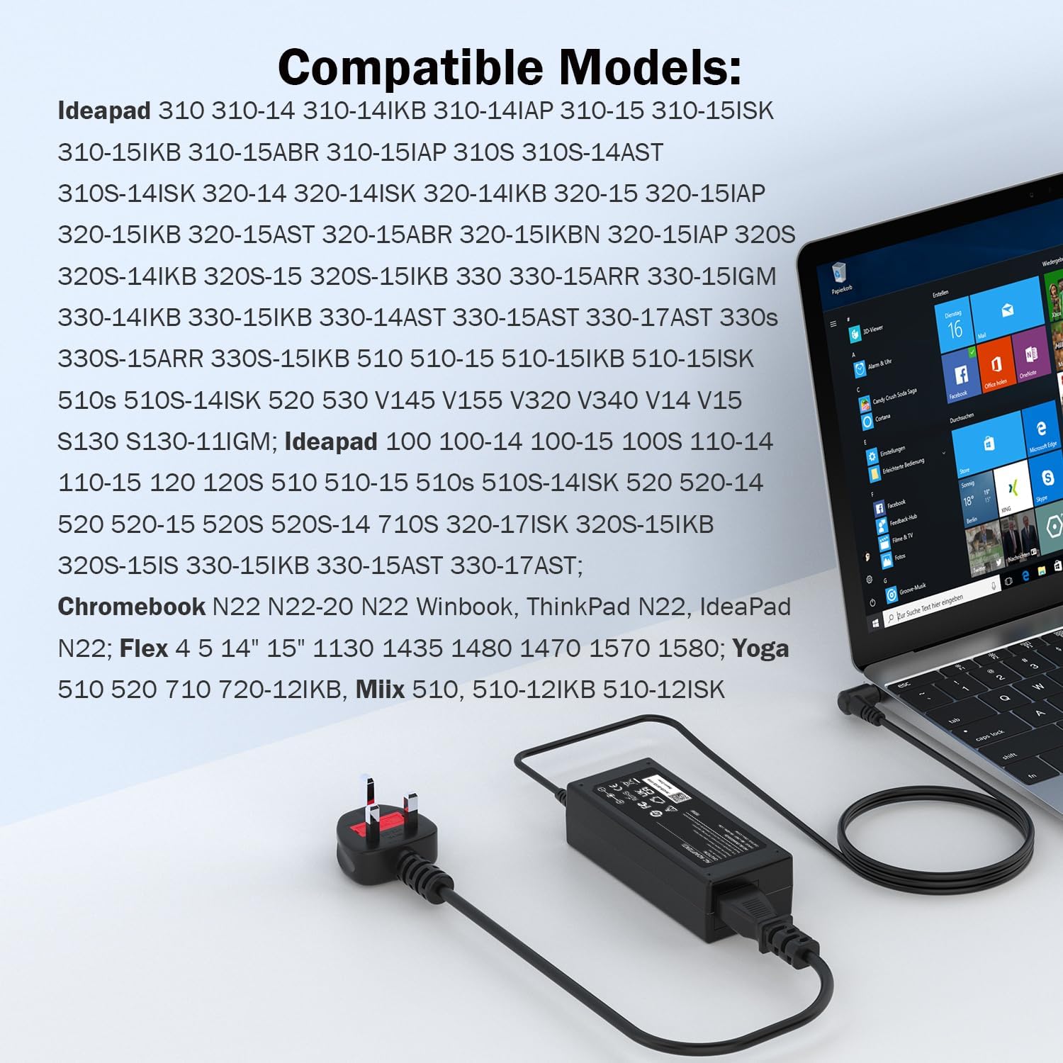 Thumbnail 3 de VUOHOEG 65W Laptop Charger for Lenovo Ideapad and More — Practical, Safe Power