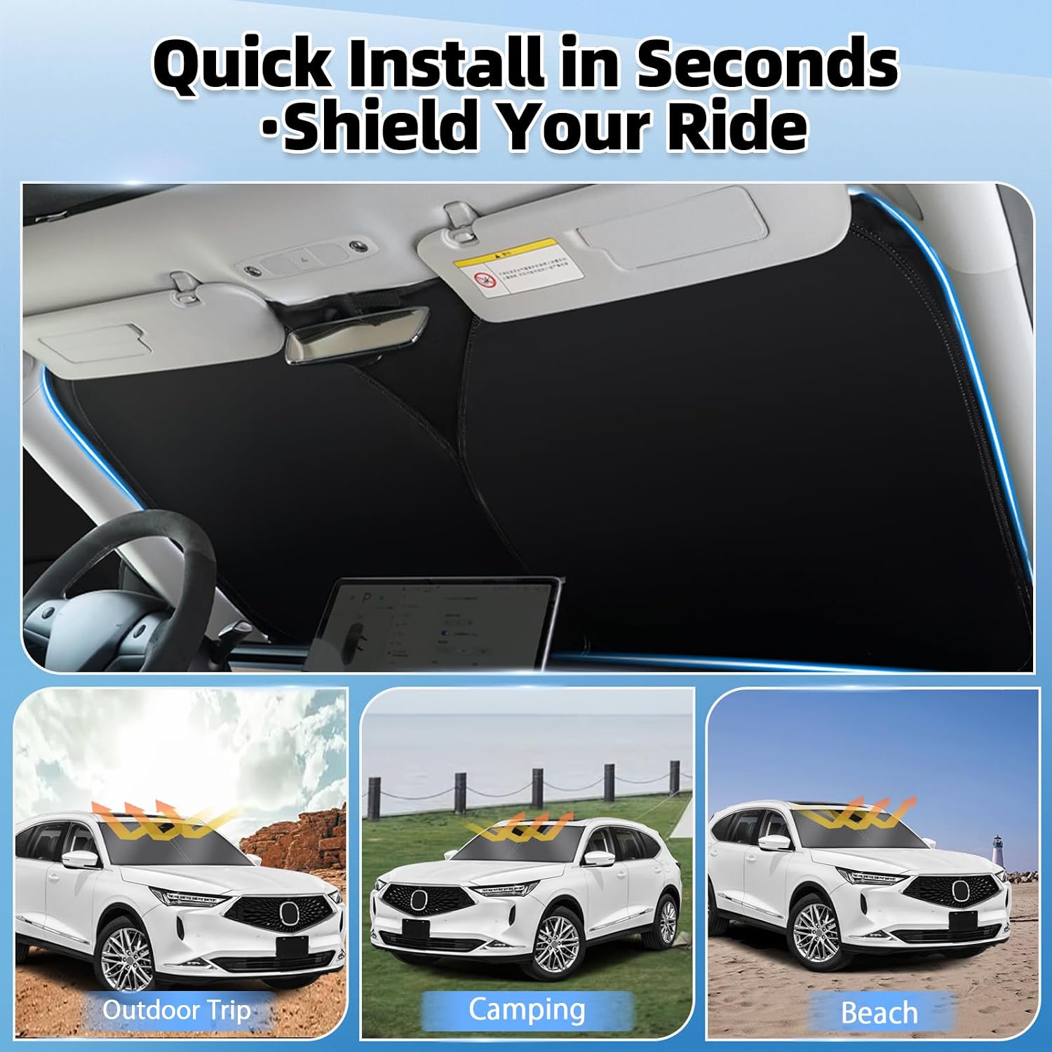 Thumbnail 6 de BSSorder Windshield Sun Shade for Acura MDX