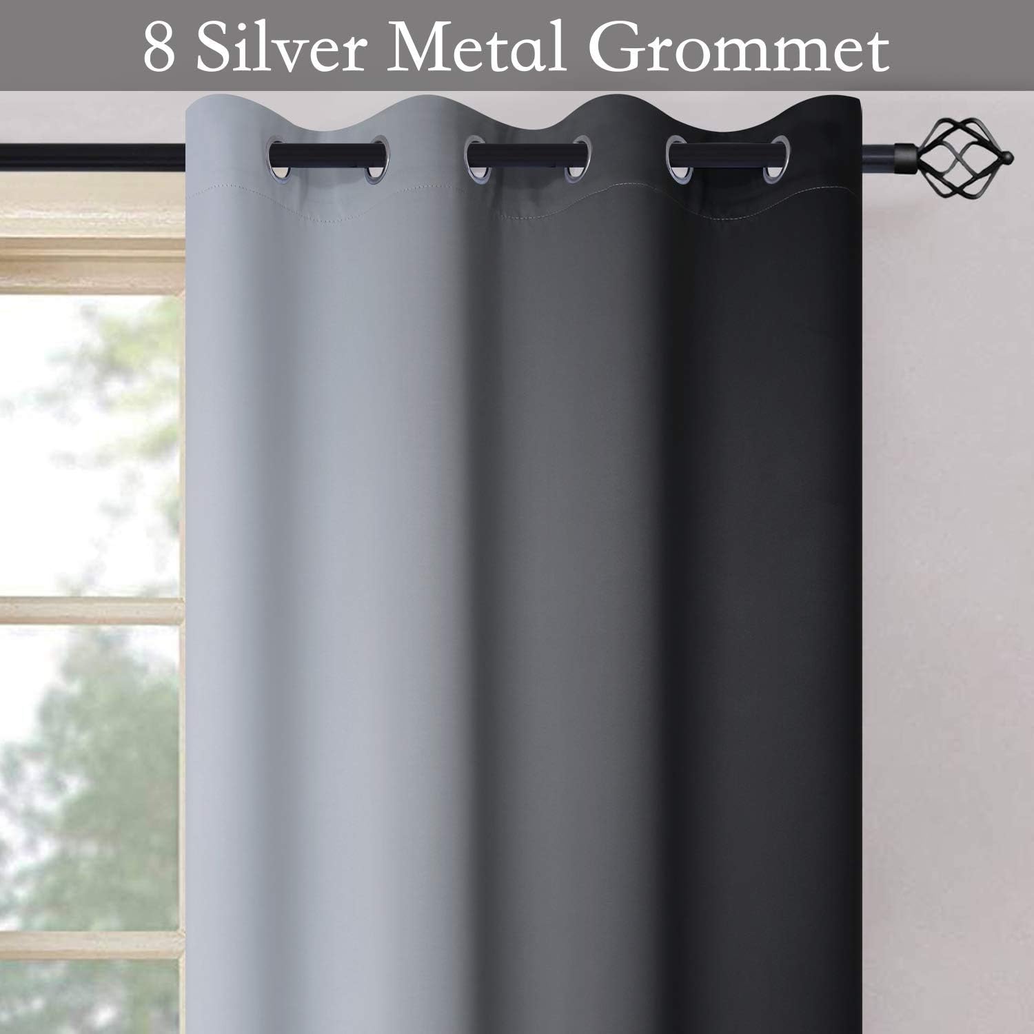 Thumbnail 3 de SimpleHome Ombre Room Darkening Curtains, 52x84