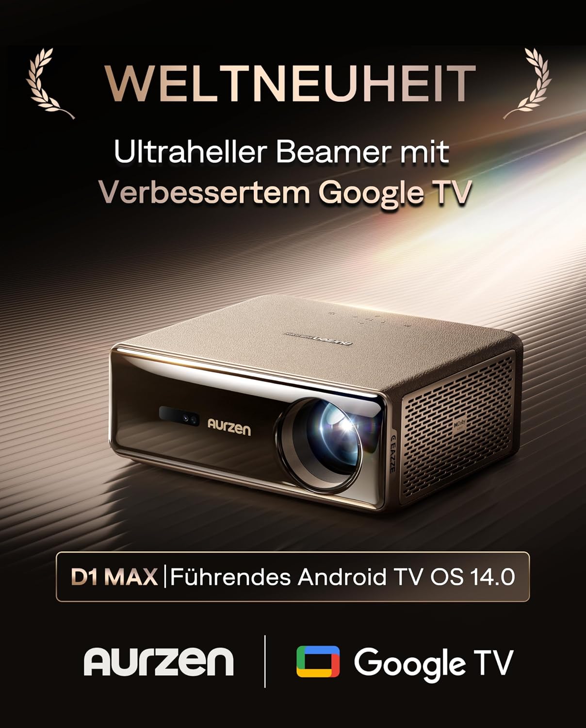 Detalle 2 de Aurzen EAZZE D1 MAX Smart Beamer 1000 ANSI
