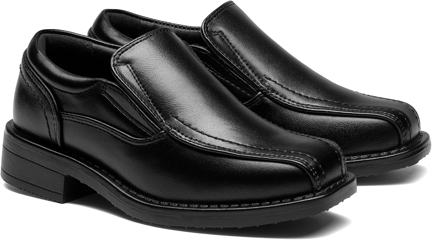Detalle 2 de Bruno Marc Boys’ Slip-On Dress Loafers with Square Toe and TPR Outsole