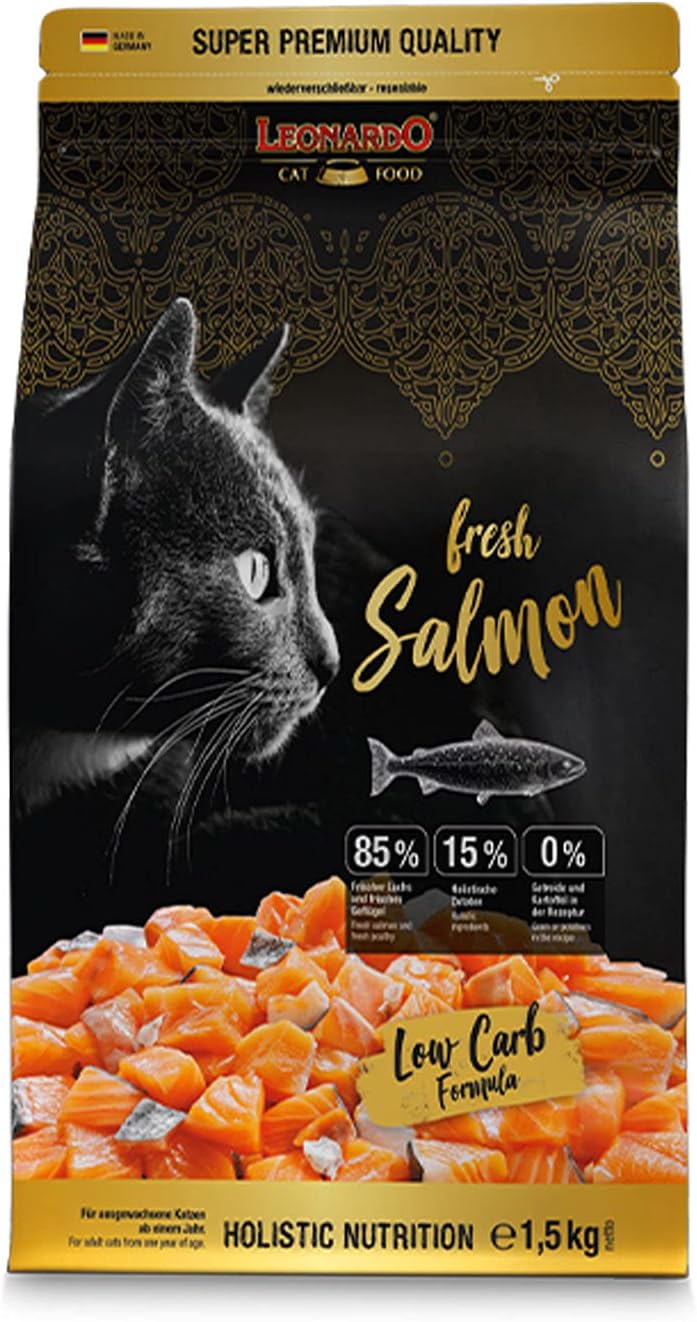 Thumbnail 6 de Leonardo Świeży łosoś – sucha karma dla dorosłych kotów, 85% świeżego mięsa, 4 kg