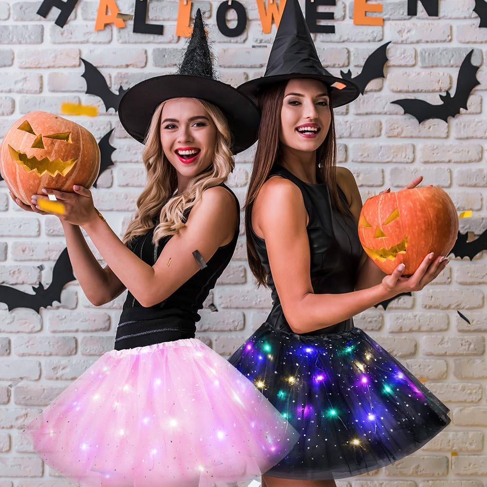 Detalle 2 de AYBUY led-tutu voor dames van tule met sterglitters en elastische tailleband
