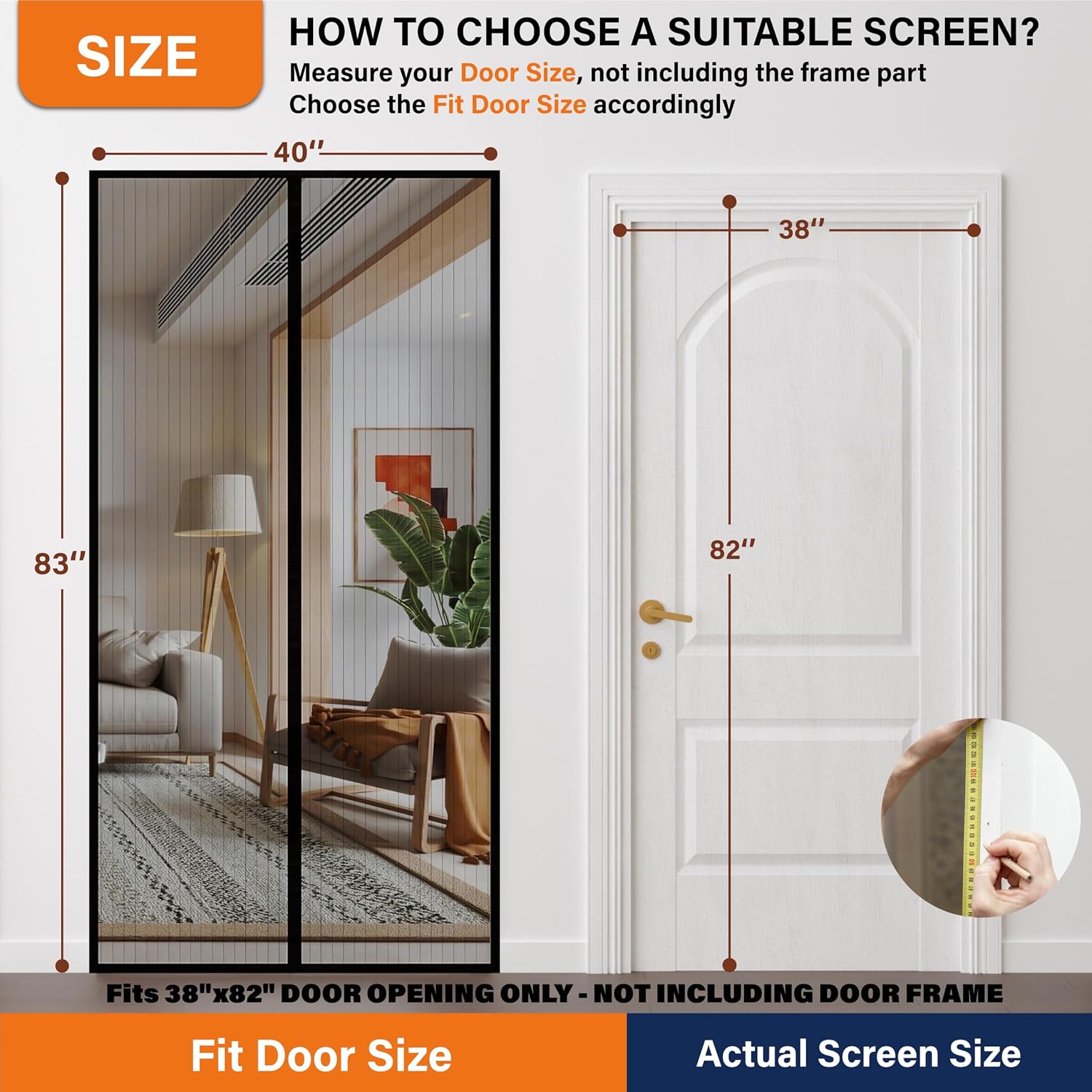 Thumbnail 1 de Mdavo Magnetic Screen Door, 38 x 82 Inch