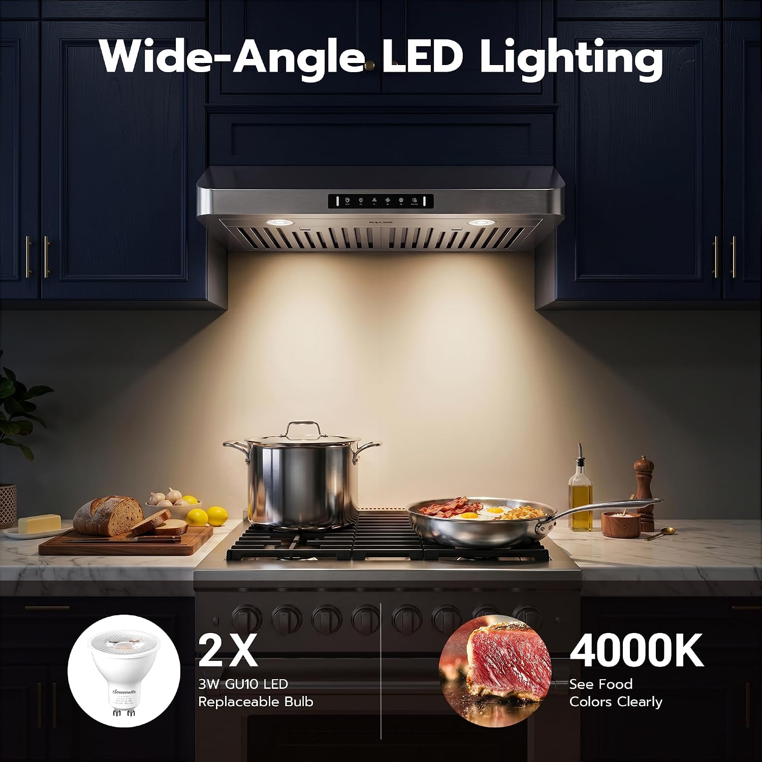 Thumbnail 6 de Dalxo 30-Inch Under-Cabinet Range Hood, 900 CFM, Gesture and Touch Control