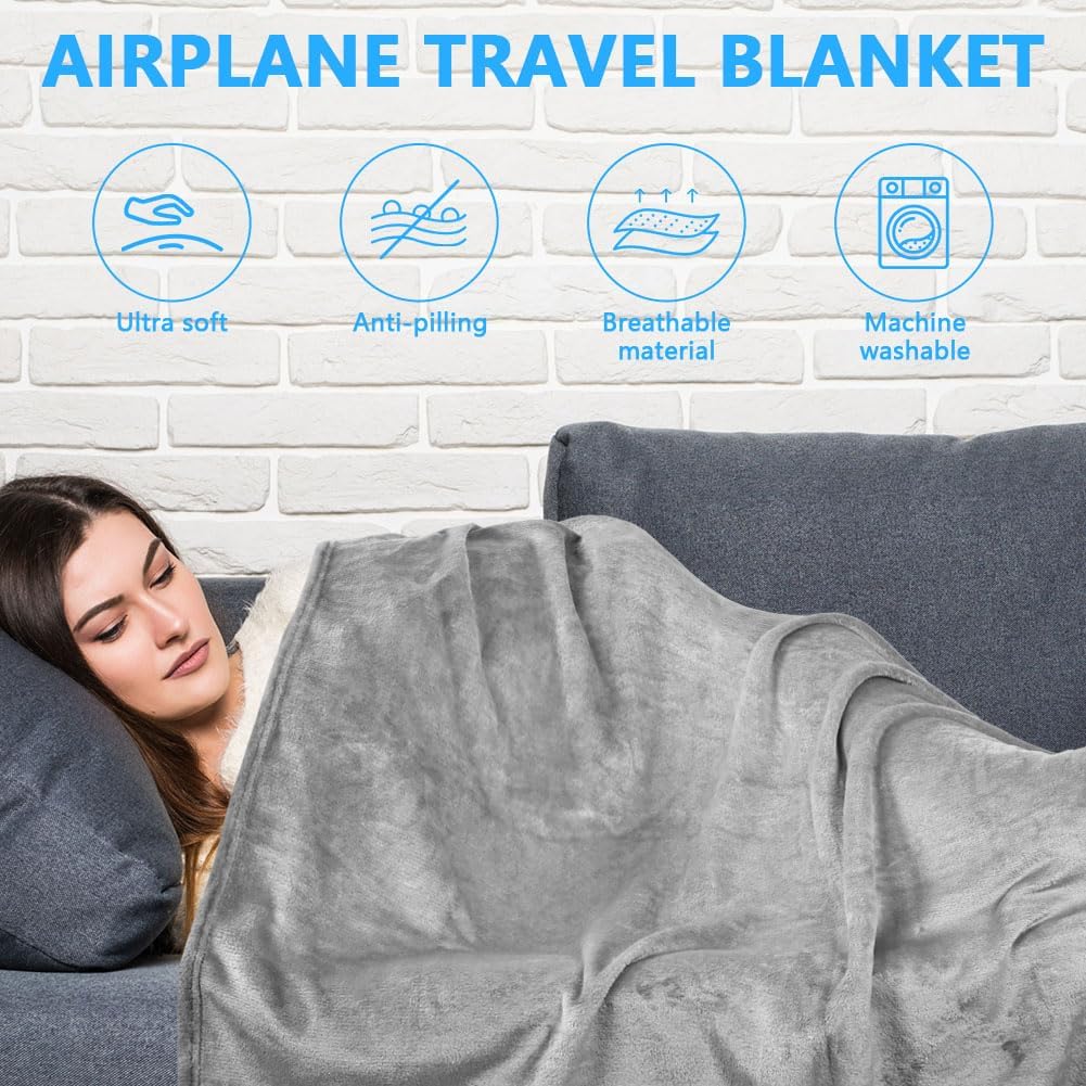 Detalle 2 de flintronic Travel Blanket and Pillow 2 in 1: Compact, Lightweight and Versatile