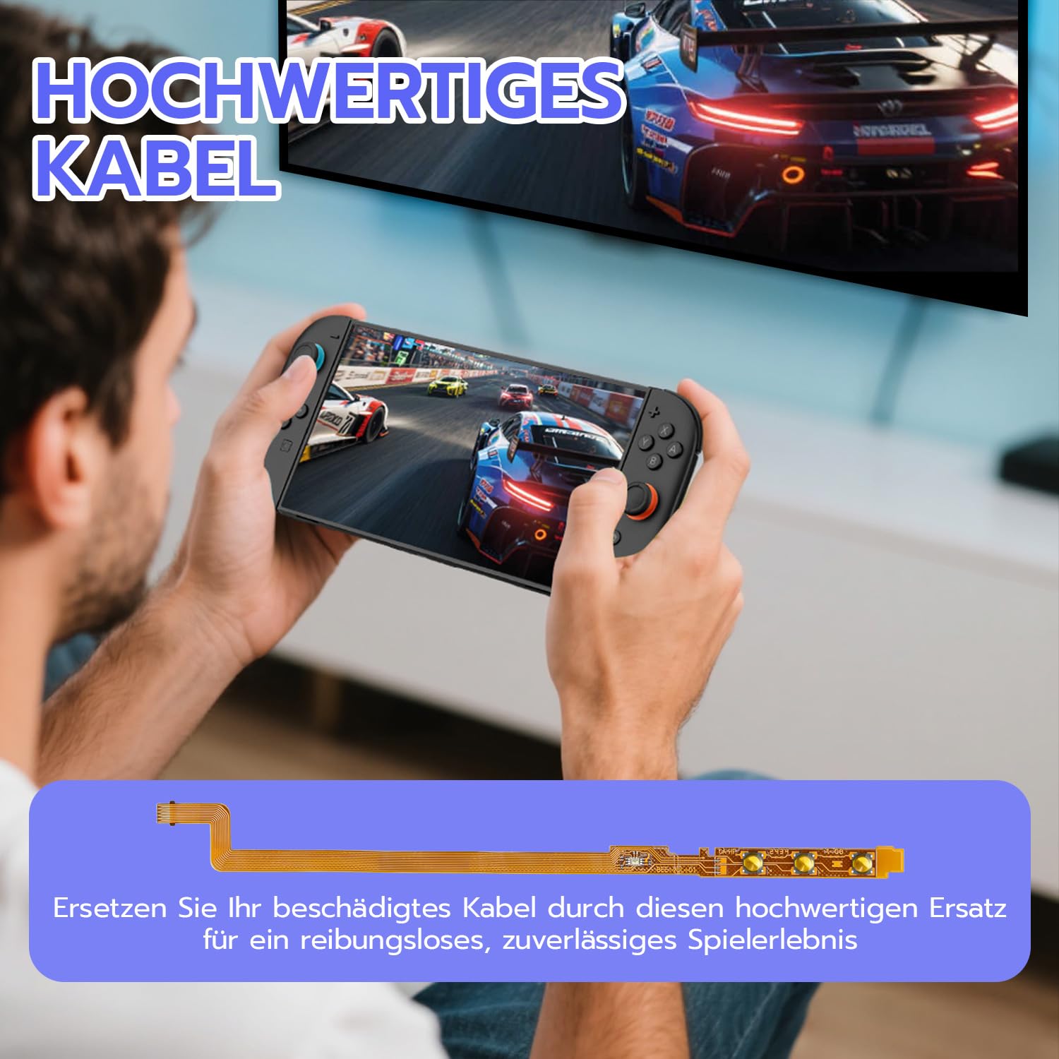 Detalle de Tolesum Connector Flex-Kabel Ersatz für Switch 2 JoyCon – Reparaturset mit Schraubendreher & Öffnungswerkzeug