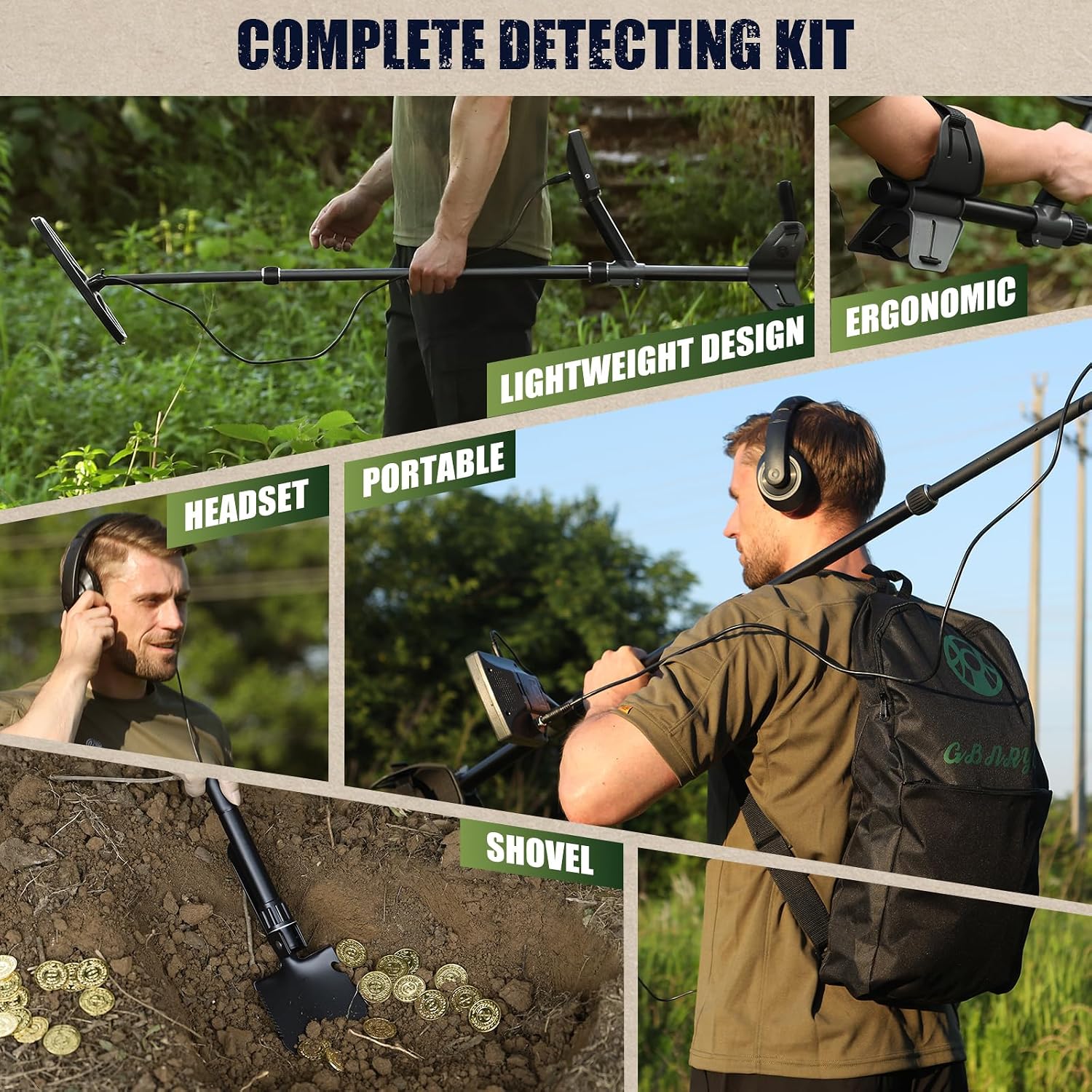 Thumbnail 6 de Gbnryg M55J-KF9 Metal Detector with 12-Inch IP68 Coil and Backlit LCD
