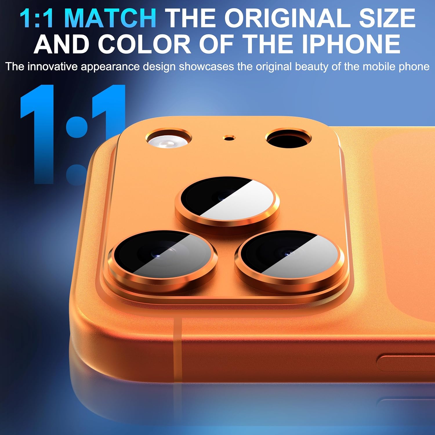 Thumbnail 2 de Suoman iPhone 17 Pro Max Camera Lens Protector — All-in-One Frosted Metal Frame, Strong Adhesion, Tempered Glass, Orange