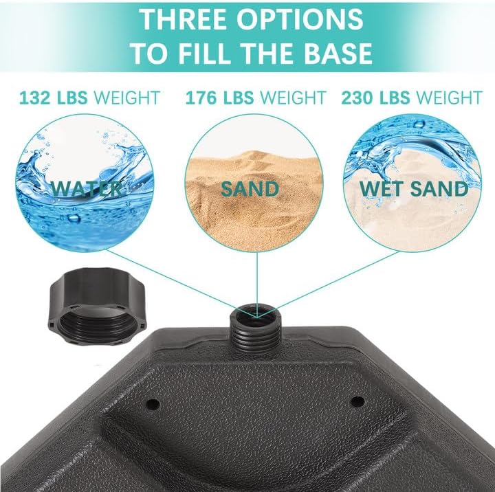 Thumbnail 3 de VECELO Patio Umbrella Base, HDPE