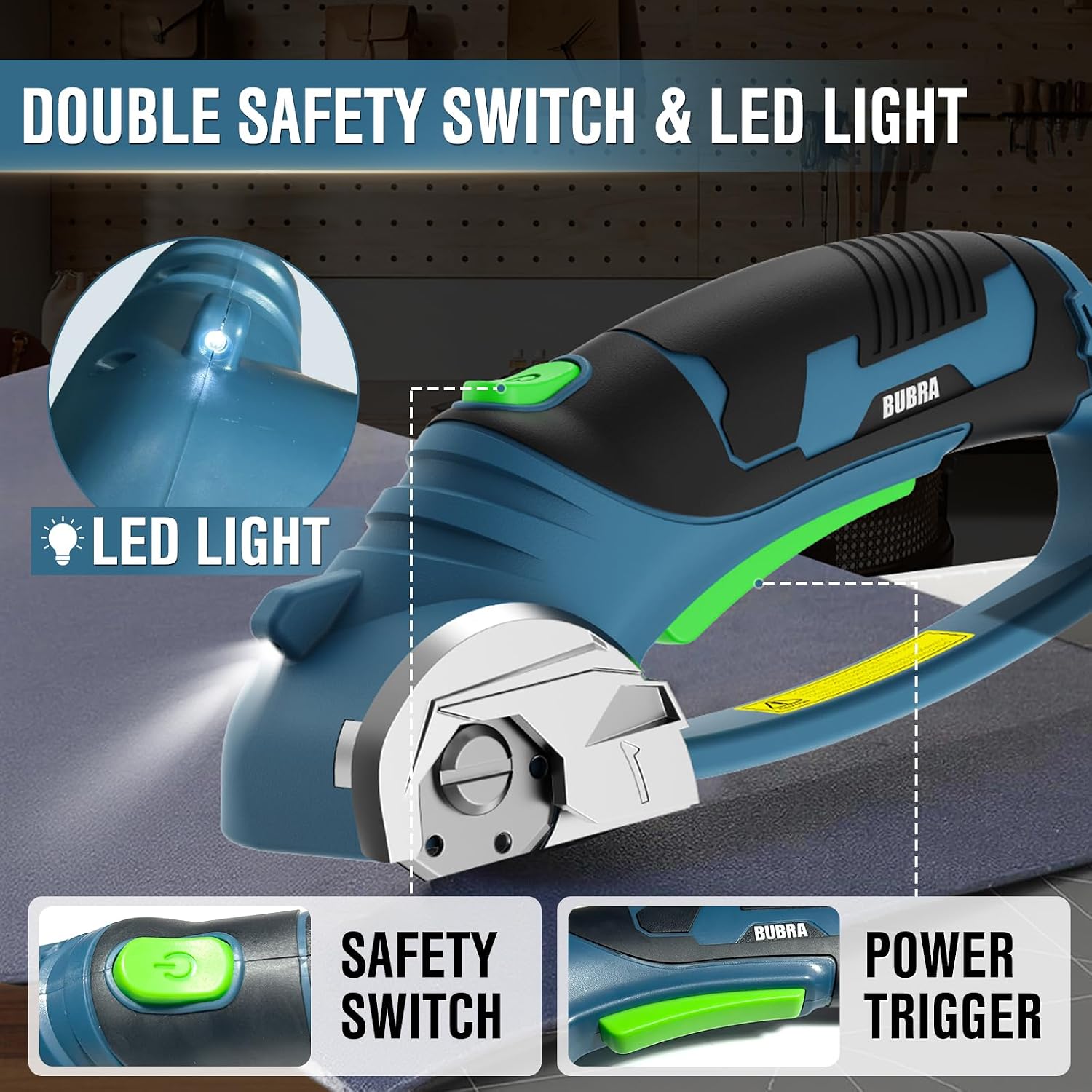 Detalle 1 de Cordless Electric Scissors with 4 SK5 Blades