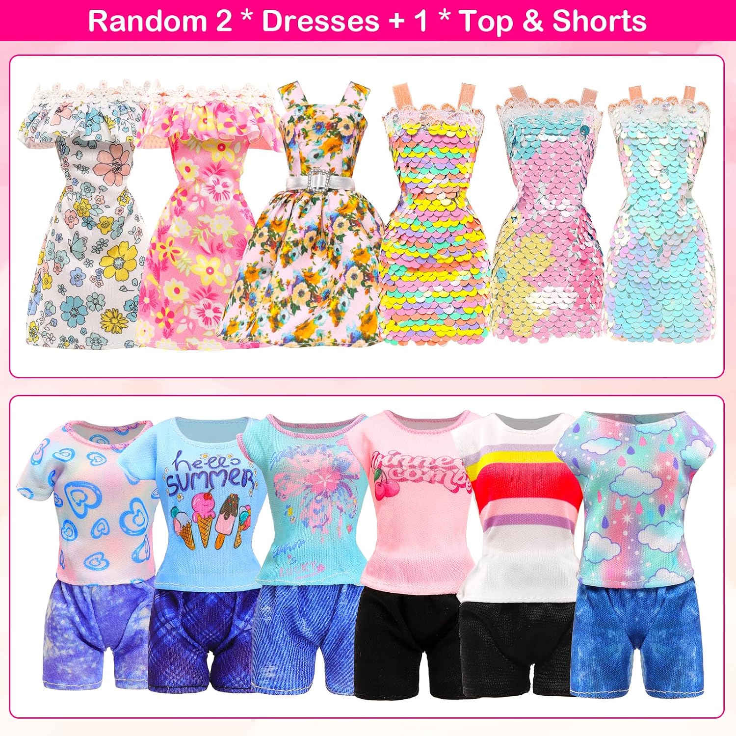 Thumbnail 2 de Miunana 54 Pcs 11.5 Inch Doll Clothes & Accessories Set