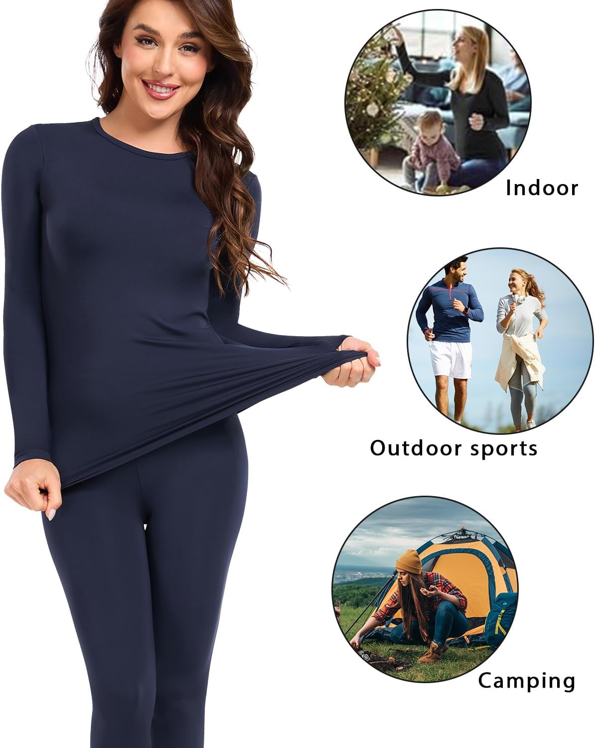 Thumbnail 6 de wirarpa Women's Thermal Underwear Set fleece-lined base layer for winter