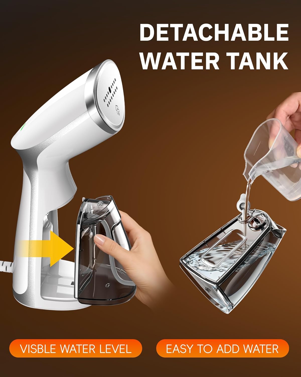 Detalle 2 de OGHom 1000W Portable Travel Handheld Steamer (120V Only) – White