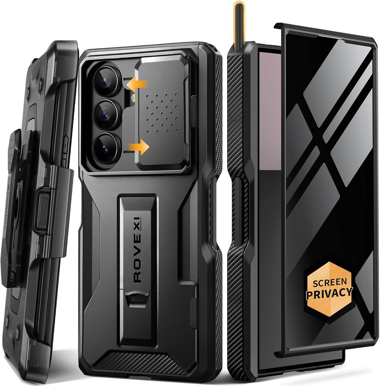 Detalle de TONGATE Z Fold 8 Ultra Case with Stylus, Privacy Screen and Camera Cover