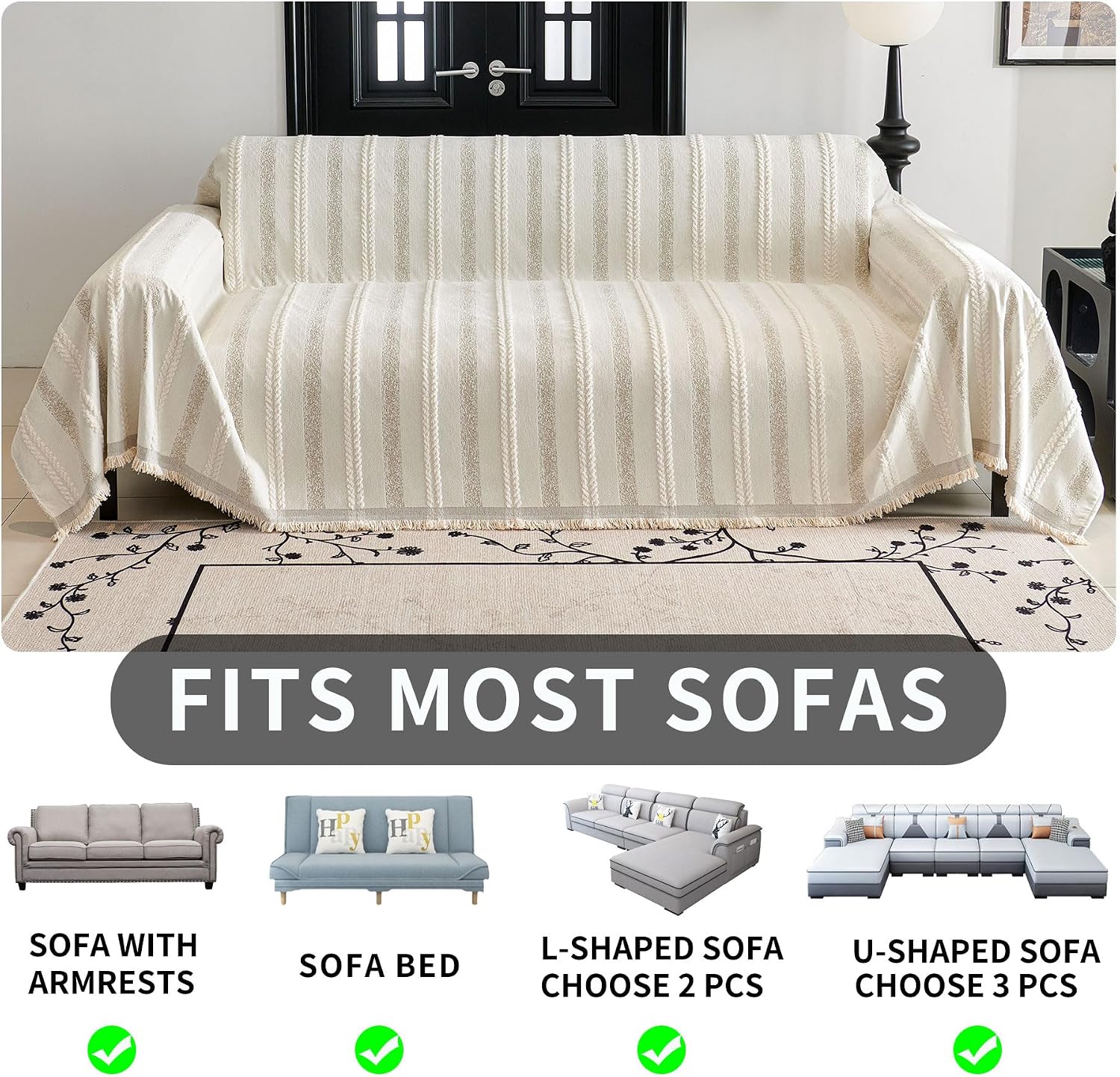 Thumbnail 4 de HAOMAIJIA TM-Cream 91x134 Sofa Cover ๐