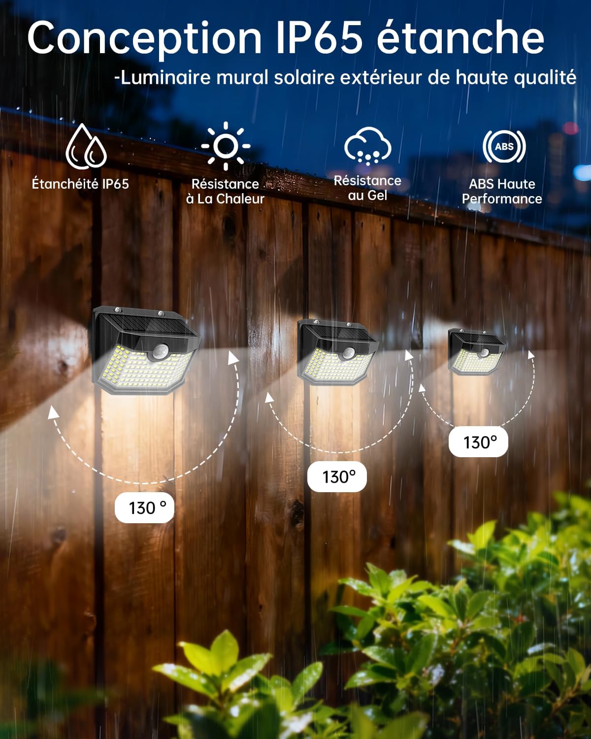 Thumbnail 1 de Aootek Lampe Solaire Extérieur Jardin Murale – Lot de 3, 120 LEDs, IP65