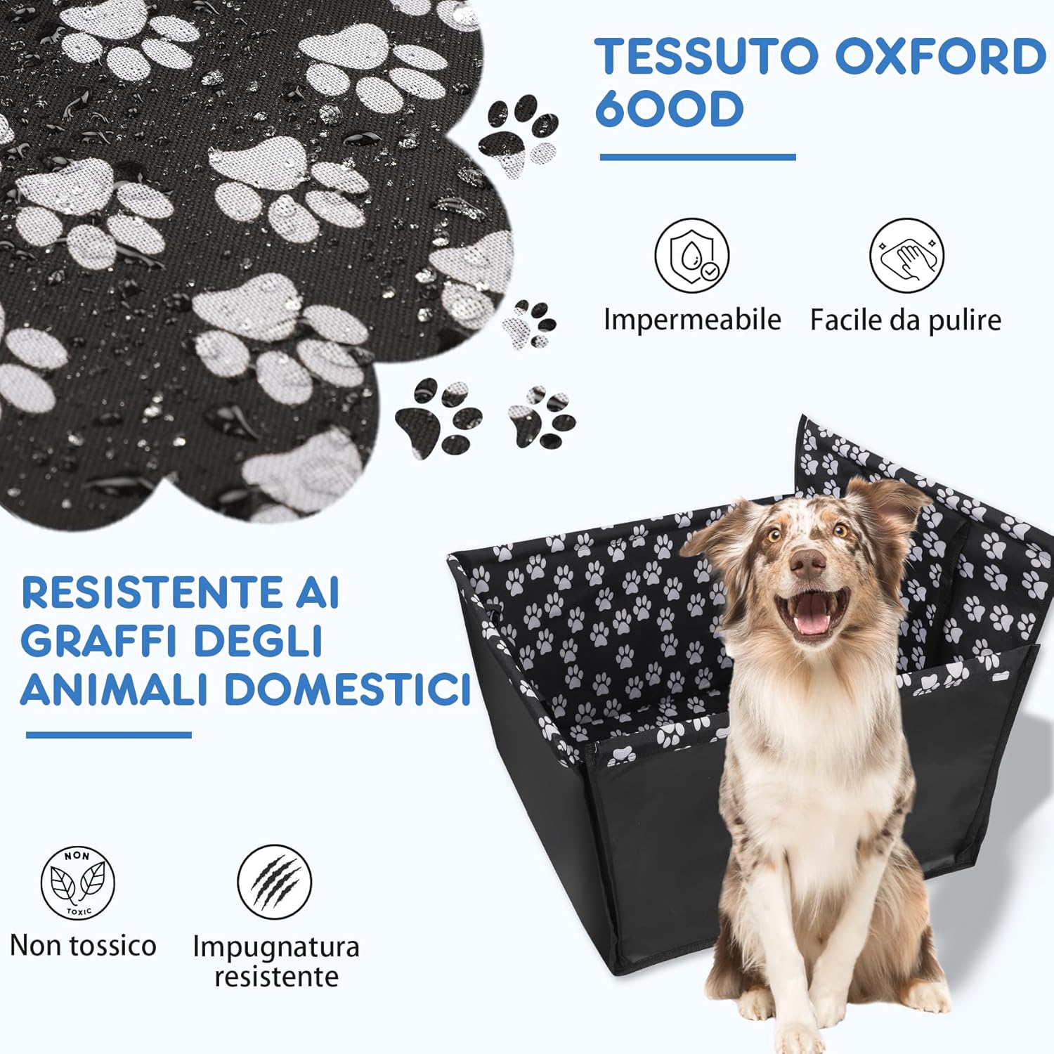 Thumbnail 3 de Seggiolino Auto Cane 3 in 1 Rialzato e Pieghevole 68x57x33 cm – Trasportino Impermeabile