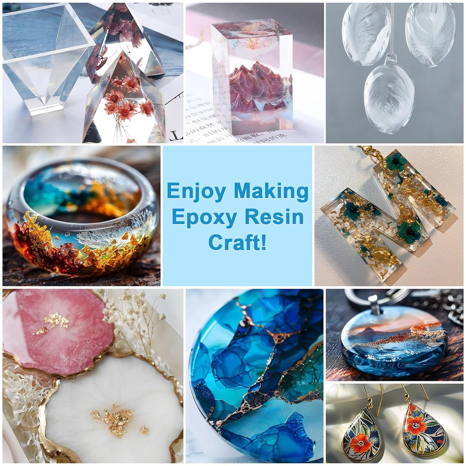 Thumbnail 5 de SigWong Epoxy Resin Clear Crystal Coating Kit 3.78l/4kg (2 Part) for Art, Craft, River Tables