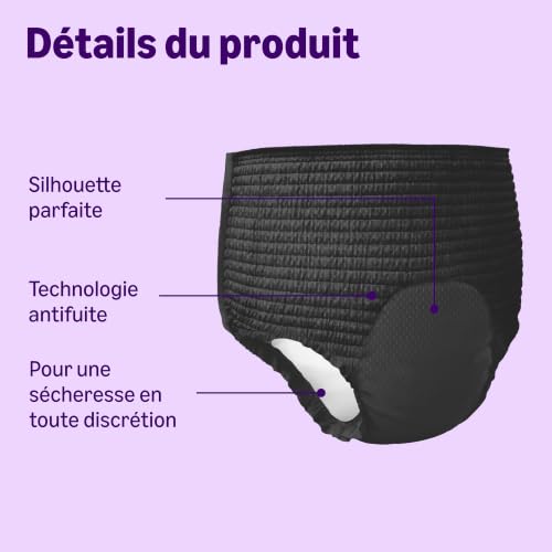 Detalle de By Amazon Culottes Femme Plus – Taille L, noir, 40 unités (4 paquets de 10)