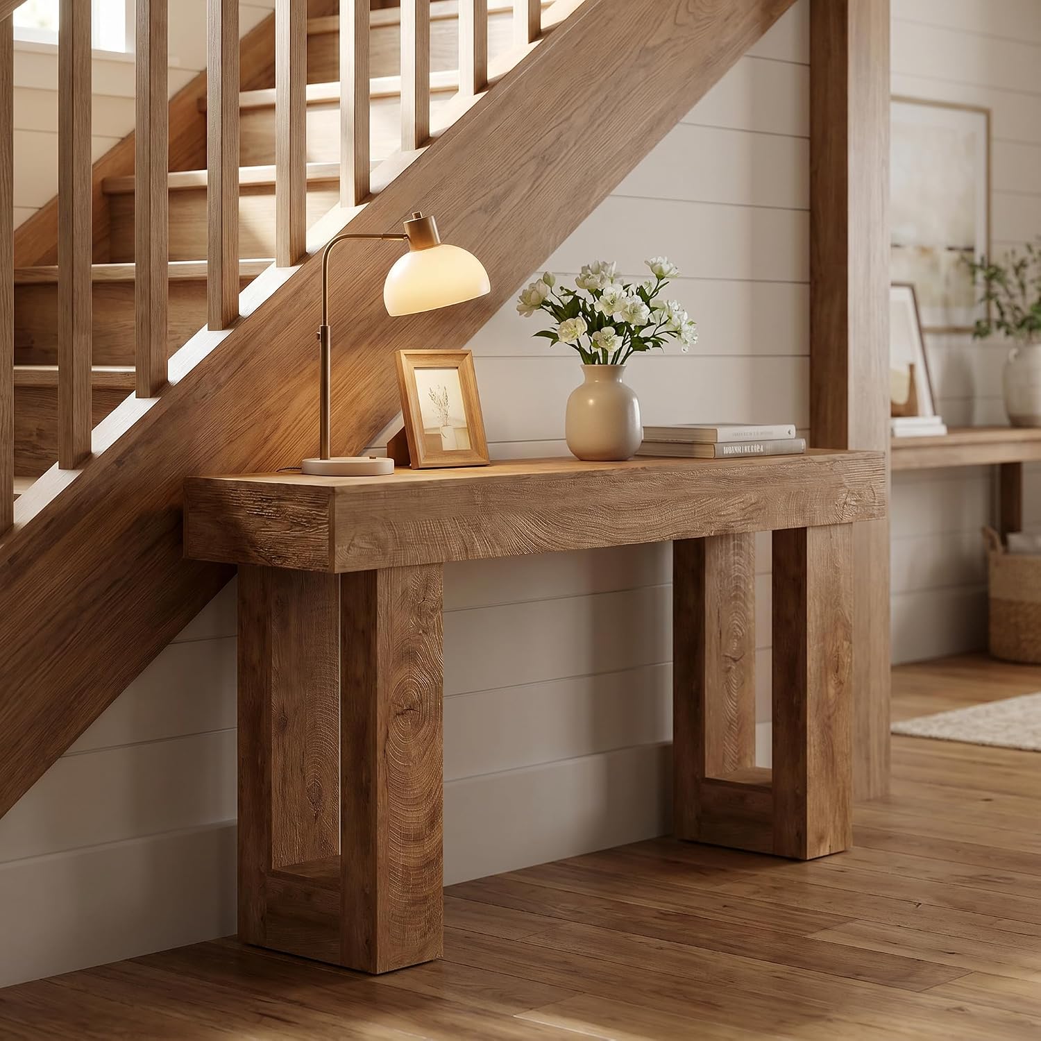 Detalle 1 de LITTLE TREE FCCA-ES57 63-Inch Oak Console Table for Entryways