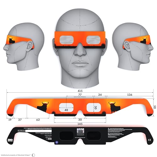 Detalle de Absolute Eclipse Gafas Eclipse Solar ISO 12312-2 CE | Pack 6