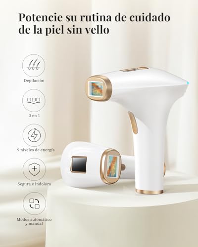 Detalle 2 de Haarlosy Épilateur Lumière Pulsée, 999 900 flashs, 9 niveaux ⚡