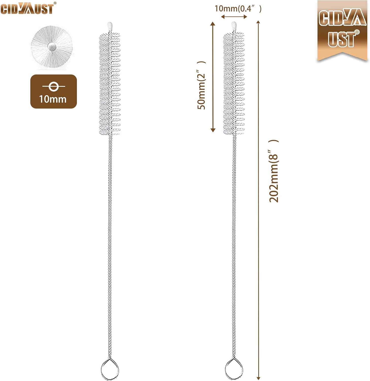 Thumbnail 1 de 304 Stainless Steel & Nylon Straw Cleaner Brush (2-Pack) for Glass/Silicone Straws and Hummingbird Feeders